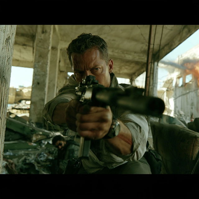 Action movie style, Midjourney V8.2, render 2 of 4