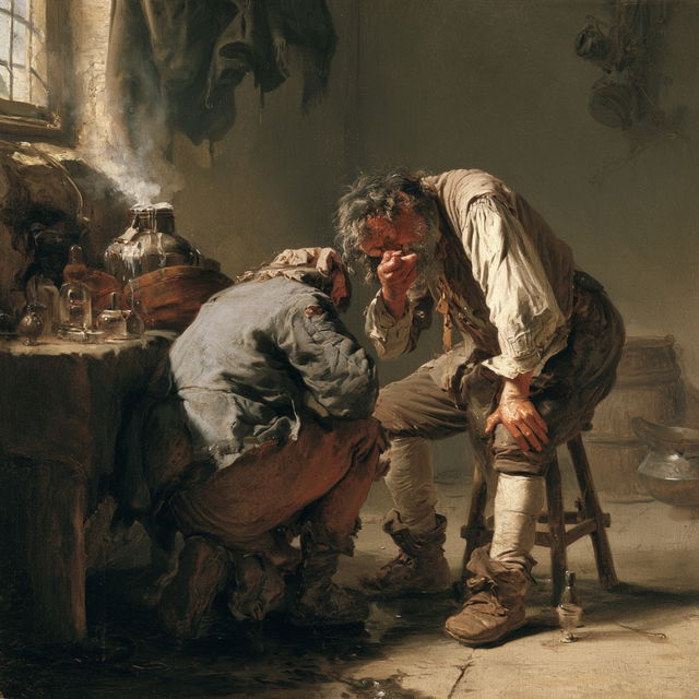 Adriaen Brouwer style, Midjourney V8.2, render 4 of 4