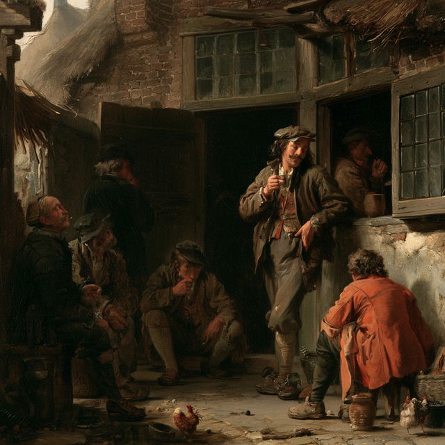 Adriaen van Ostade style, Midjourney V8.2, render 4 of 4