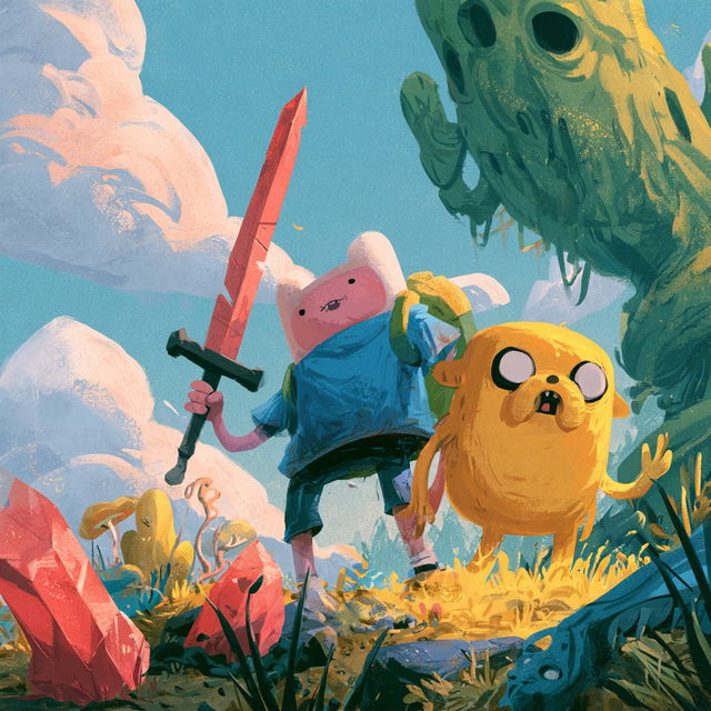 Adventure Time style, Midjourney V8.2, render 2 of 4