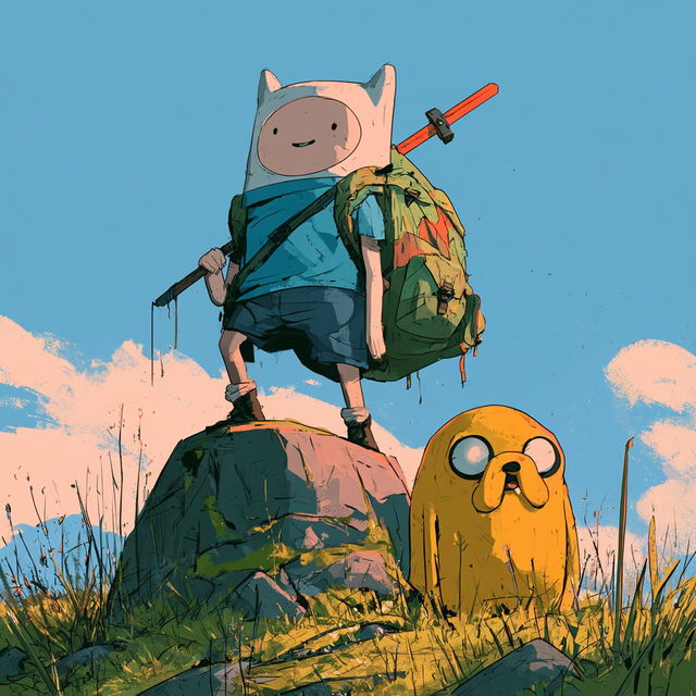 Adventure Time style, Midjourney V8.2, render 3 of 4