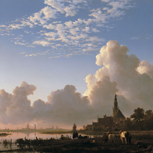 Aelbert Cuyp style, Midjourney V8.2, render 2 of 4