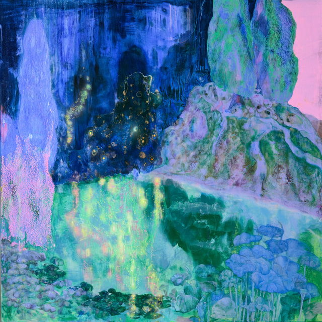 Chromalichen Screenprint style, Midjourney V8.2, render 2 of 4