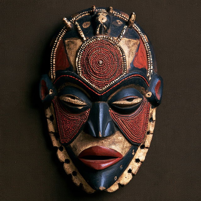 African mask style, Midjourney V8.2, render 1 of 4