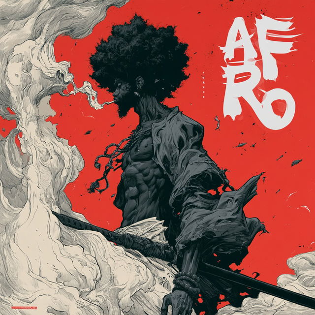 Afro Samurai style, Midjourney V8.2, render 4 of 4