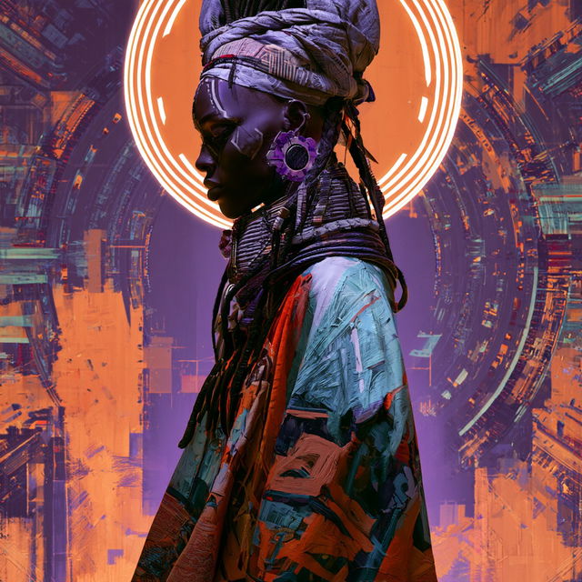 Afrofuturism style, Midjourney V8.2, render 2 of 4