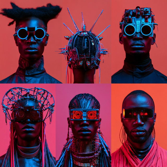 Afrofuturism style, Midjourney V8.2, render 4 of 4