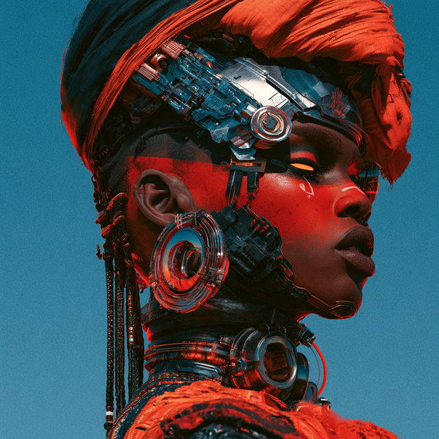 Afrofuturism style, Midjourney V8.2, render 3 of 4