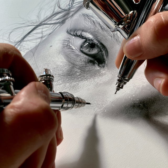 Airbrush drawing style, Midjourney V8.2, render 1 of 4
