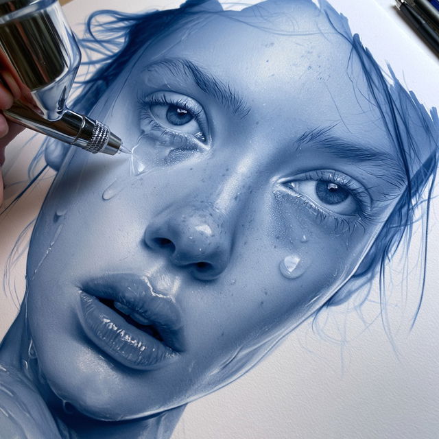 Airbrush drawing style, Midjourney V8.2, render 4 of 4