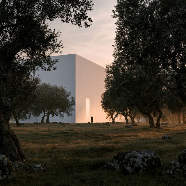 Aires Mateus style, Midjourney V8.2, render 2 of 4