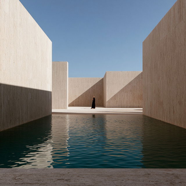 Aires Mateus style, Midjourney V8.2, render 4 of 4