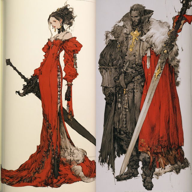 Akihiko Yoshida style, Midjourney V8.2, render 2 of 4