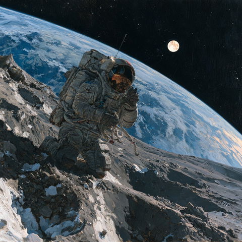 Alan Bean style (Painters), Midjourney V8.2