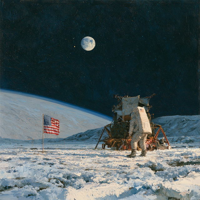 Alan Bean style, Midjourney V8.2, render 4 of 4
