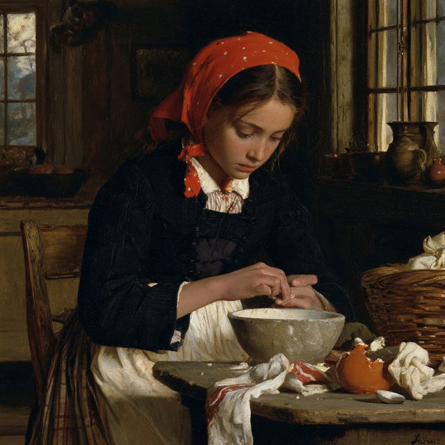 Albert Anker style, Midjourney V8.2, render 2 of 4