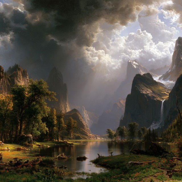 Albert Bierstadt style, Midjourney V8.2, render 4 of 4