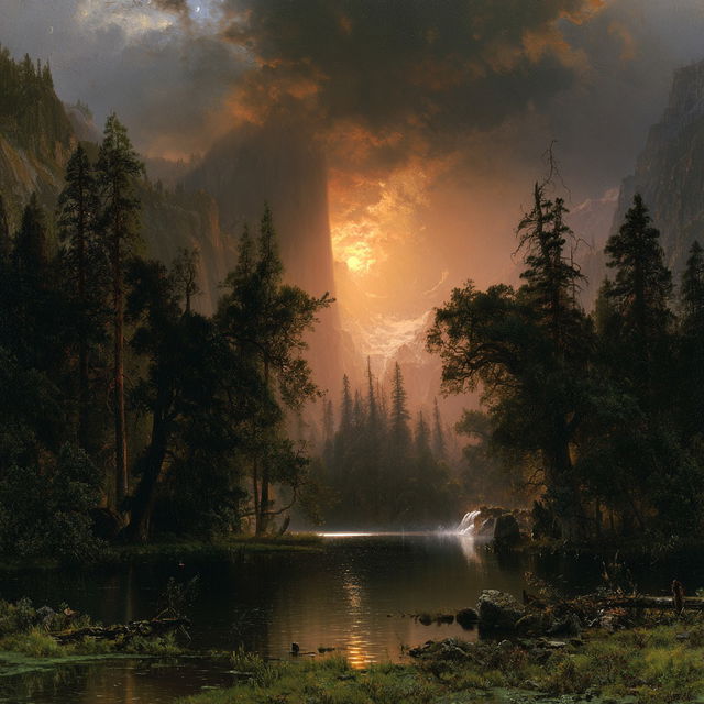 Albert Bierstadt style, Midjourney V8.2, render 3 of 4