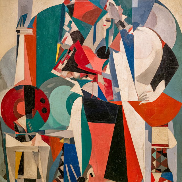 Albert Gleizes style, Midjourney V8.2, render 3 of 4
