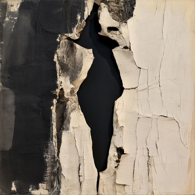 Alberto Burri style, Midjourney V8.2, render 1 of 4