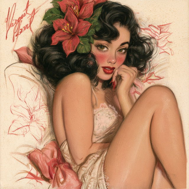 Alberto Vargas style, Midjourney V8.2, render 2 of 4