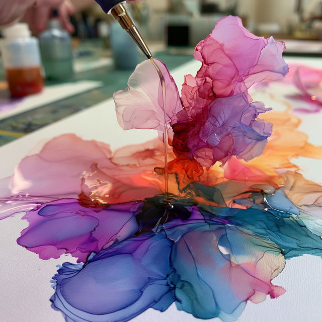 Alcohol ink style, Midjourney V8.2, render 2 of 4