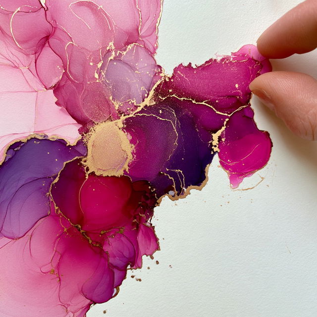 Alcohol ink style, Midjourney V8.2, render 1 of 4