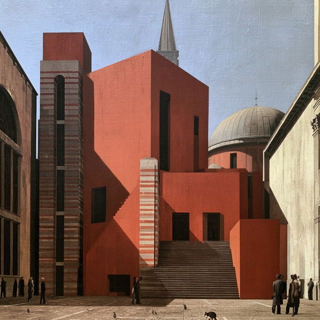 Aldo Rossi style, Midjourney V8.2, render 2 of 4