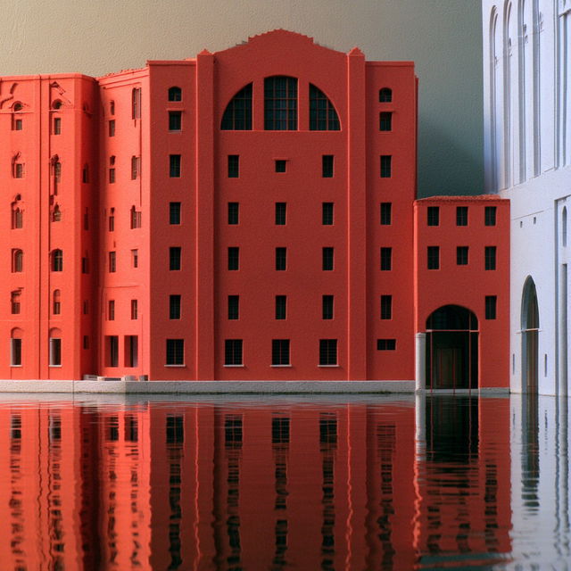 Aldo Rossi style, Midjourney V8.2, render 4 of 4
