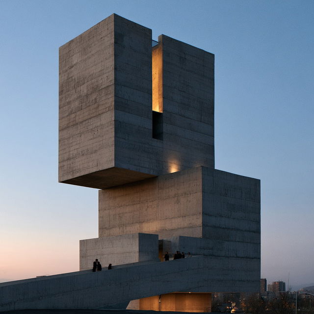Alejandro Aravena style, Midjourney V8.2, render 1 of 4