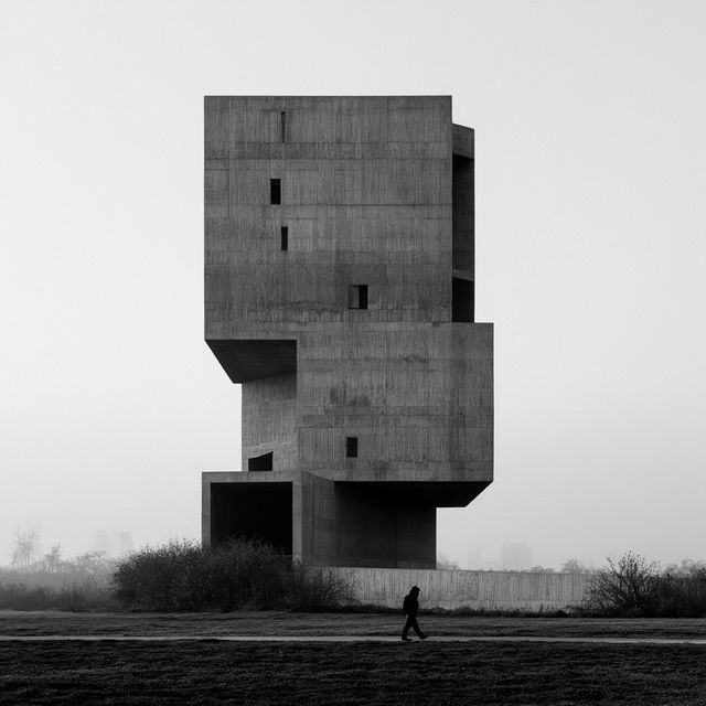 Alejandro Aravena style, Midjourney V8.2, render 4 of 4
