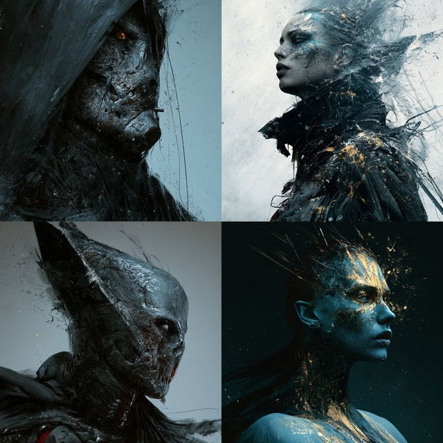 Aleksi Briclot style, Midjourney V8.2, render 2 of 4