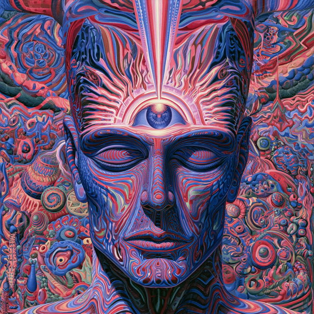Alex Grey style, Midjourney V8.2, render 4 of 4