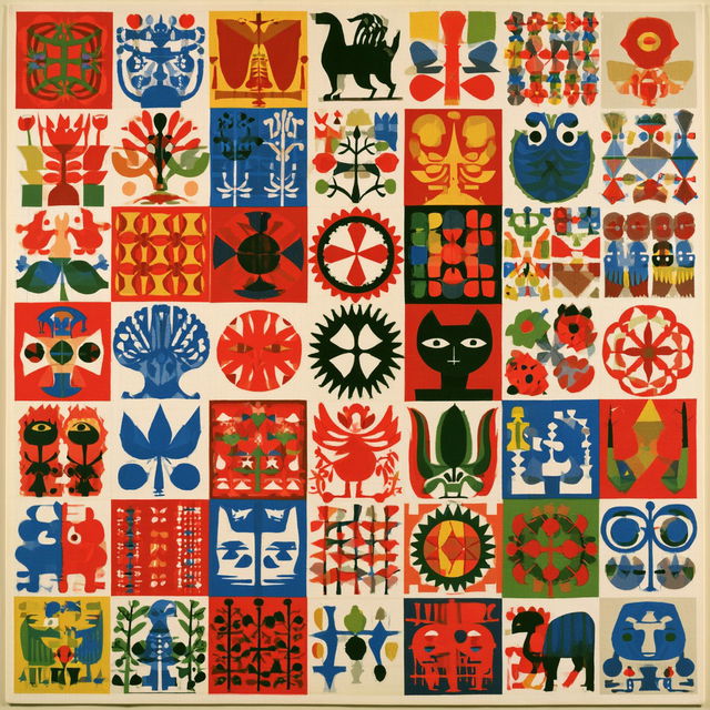 Alexander Girard style, Midjourney V8.2, render 2 of 4