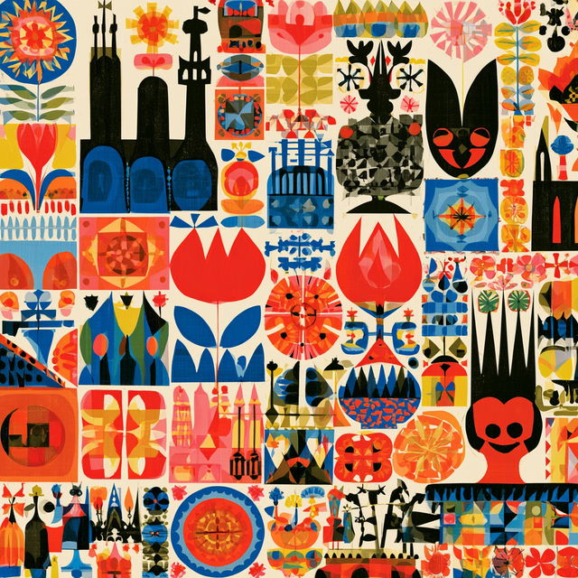 Alexander Girard style, Midjourney V8.2, render 3 of 4