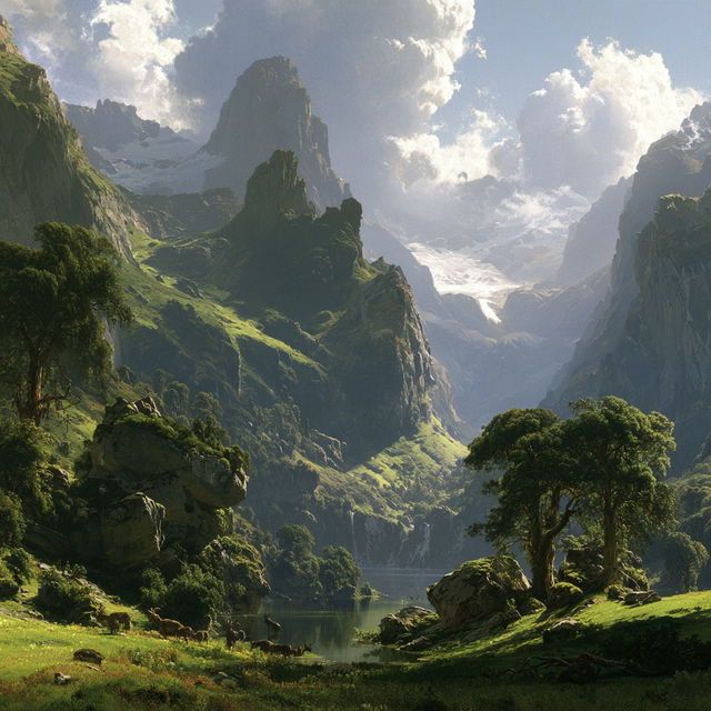 Alexandre Calame style, Midjourney V8.2, render 1 of 4