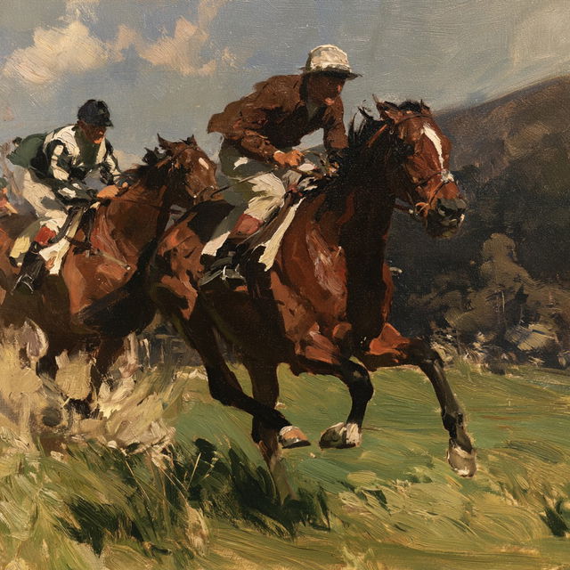 Alfred Munnings style, Midjourney V8.2, render 3 of 4