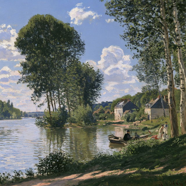 Alfred Sisley style, Midjourney V8.2, render 2 of 4