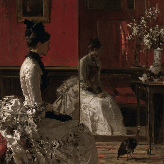 Alfred Stevens style, Midjourney V8.2, render 2 of 4