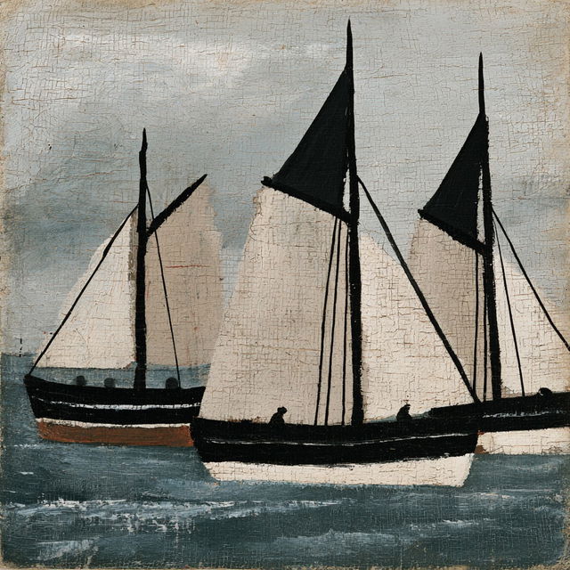 Alfred Wallis style, Midjourney V8.2, render 1 of 4