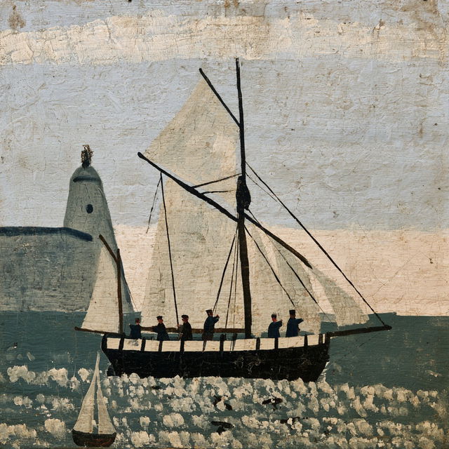 Alfred Wallis style, Midjourney V8.2, render 3 of 4
