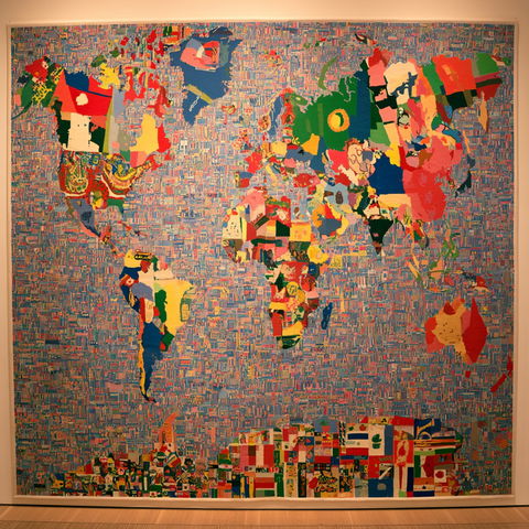Alighiero Boetti style (Various), Midjourney V8.2