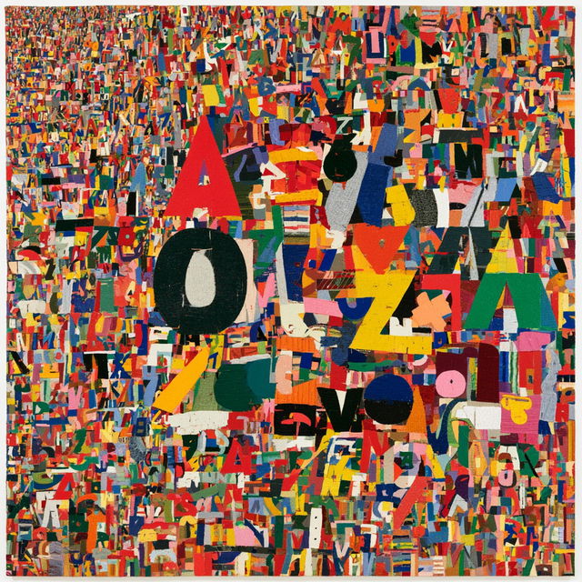 Alighiero Boetti style, Midjourney V8.2, render 3 of 4