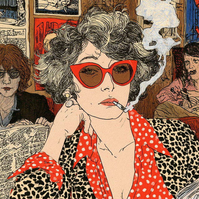 Aline Kominsky-Crumb style, Midjourney V8.2, render 2 of 4