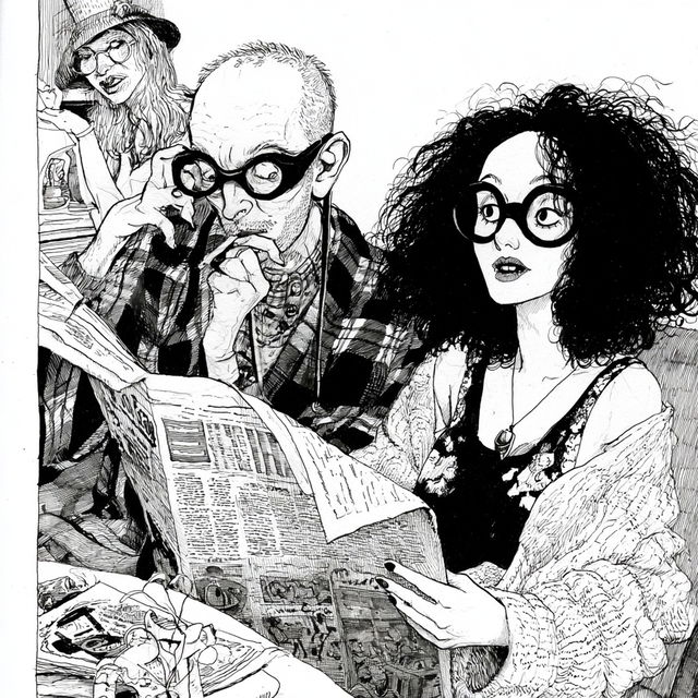 Aline Kominsky-Crumb style, Midjourney V8.2, render 1 of 4