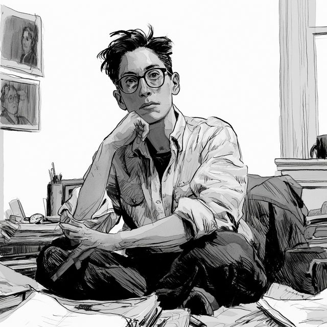 Alison Bechdel style, Midjourney V8.2, render 2 of 4