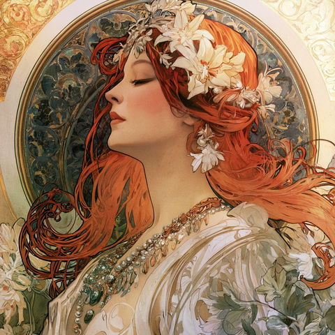 Alphonse Mucha style (Painters), Midjourney V8.2