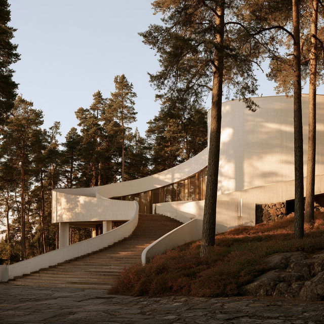 Alvar Aalto style, Midjourney V8.2, render 1 of 4