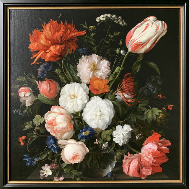 Ambrosius Bosschaert style, Midjourney V8.2, render 1 of 4