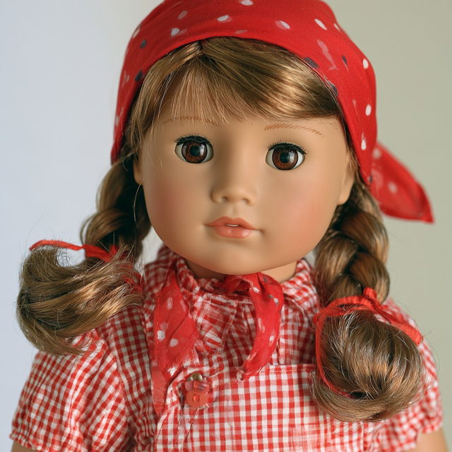 American Girl doll style, Midjourney V8.2, render 3 of 4